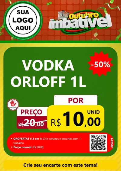 Modelo de Cartaz para Cartaz A4 Vertical com o tema Outubro Imbatível para Distribuidora de bebidas