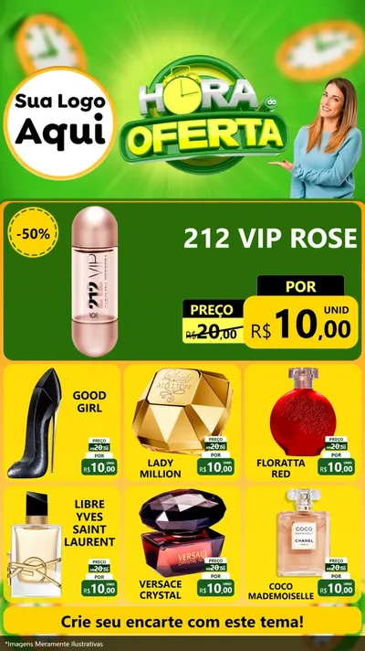 Modelo de Rede Social para Stories com o tema Hora da Oferta para Perfumes