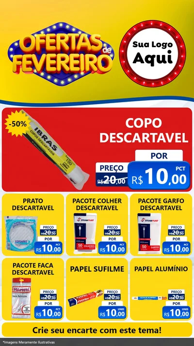 Modelo de Rede Social para Stories com o tema Ofertas de Fevereiro para Embalagens