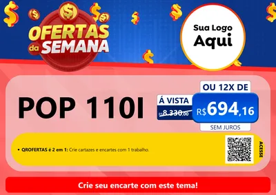 Modelo de Cartaz para Cartaz A4 Horizontal com o tema Ofertas Da Semana para Concessionaria de Motos