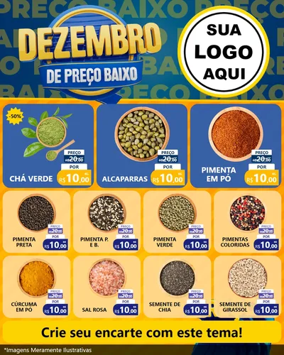 Modelo de Rede Social para Feed Instagram com o tema Dezembro de Preço Baixo para Produtos Naturais
