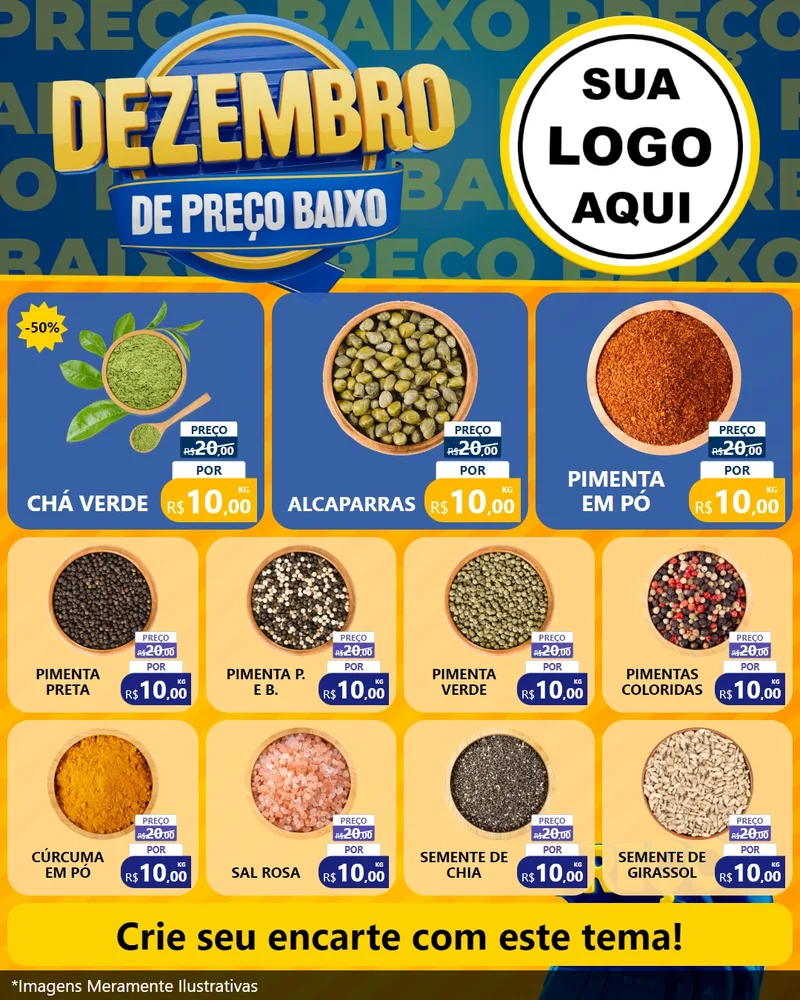 Modelo de Rede Social para Feed Instagram com o tema Dezembro de Preço Baixo para Produtos Naturais