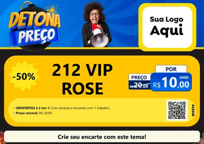 Modelo de Cartaz para Cartaz A4 Horizontal com o tema Detona Preços para Perfumes