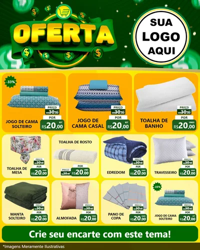 Modelo de Rede Social para Feed Instagram com o tema Oferta para Cama, Mesa e Banho