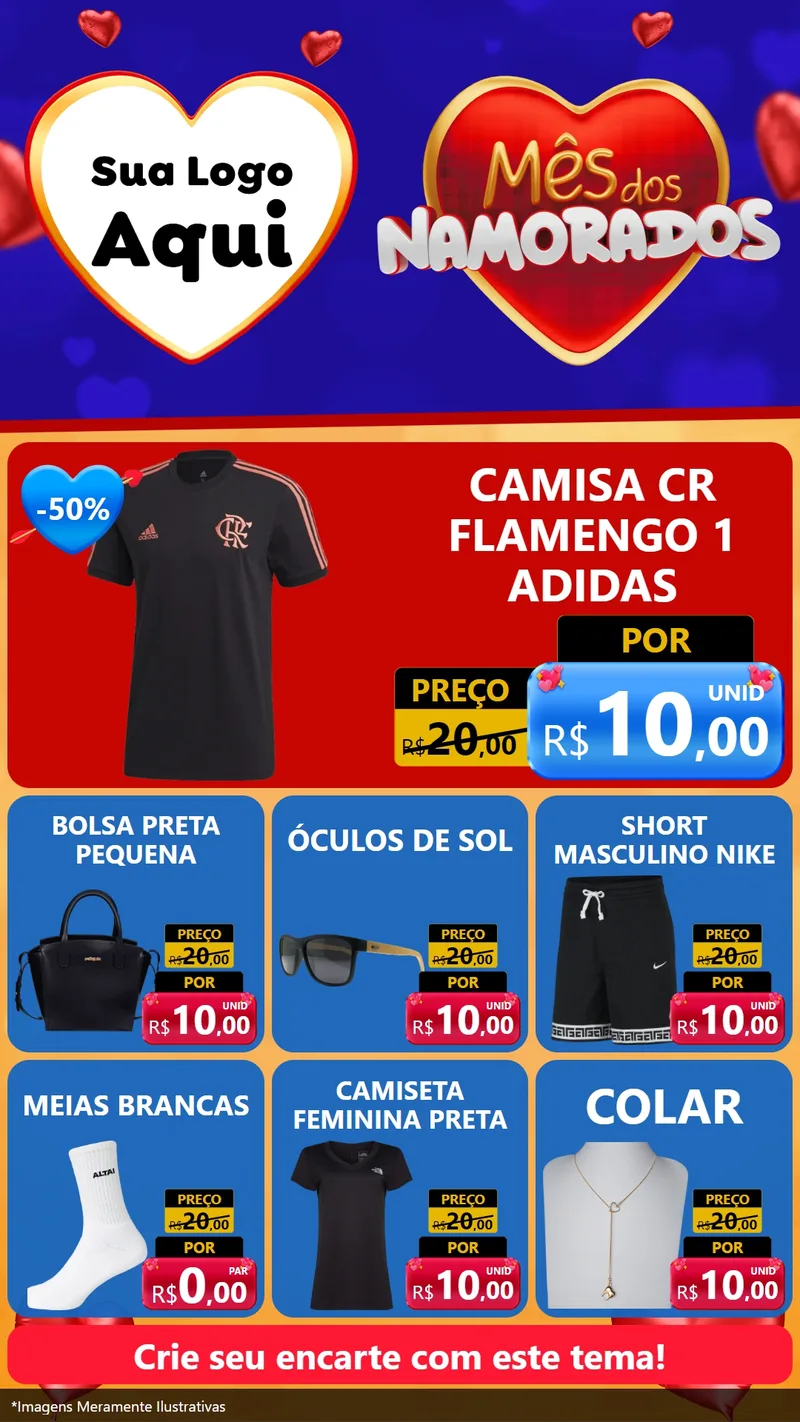 Modelo de Rede Social para Stories com o tema Mês dos Namorados para Roupas e acessórios