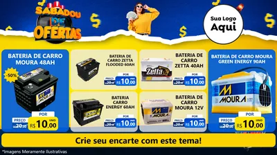 Modelo de TV para TV Horizontal com o tema Sabadou de Ofertas para Baterias Elétricas
