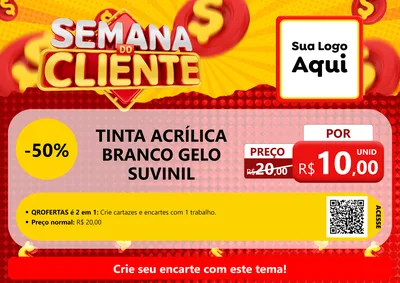 Modelo de Cartaz para Cartaz A4 Horizontal com o tema Semana do Cliente para Tintas e Ferramentas