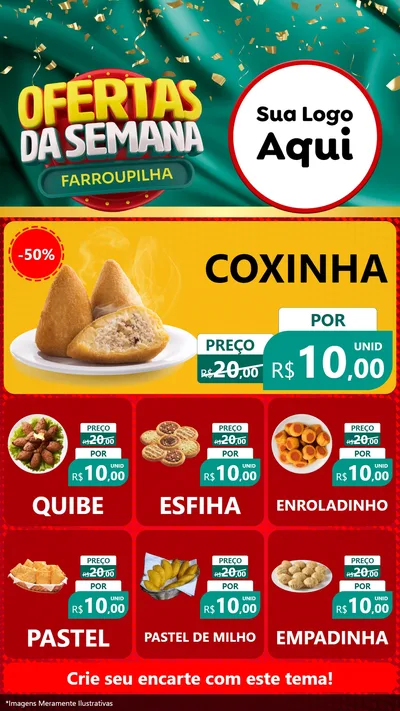 Modelo de Rede Social para Stories com o tema Ofertas da Semana Farroupilha para Salgadaria