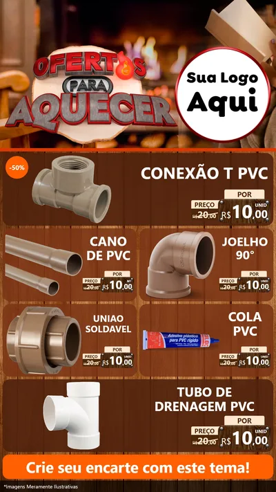 Modelo de TV para TV Vertical com o tema Ofertas Para Aquecer para Tubos e conexões