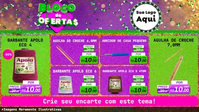 Modelo de TV para TV Horizontal com o tema Bloco de Ofertas para Armarinho e Aviamentos