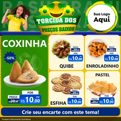 Modelo de Rede Social para Feed Facebook com o tema Torcida dos Preços Baixos - Copa para Salgadaria