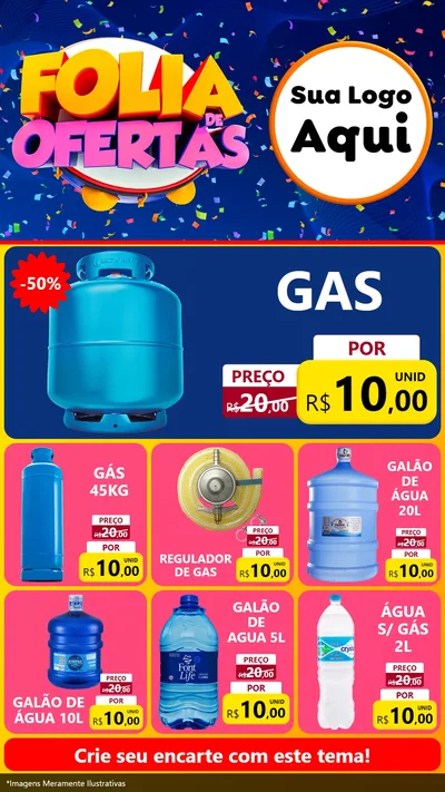 Modelo de Rede Social para Stories com o tema Folia de Ofertas para Água e gás