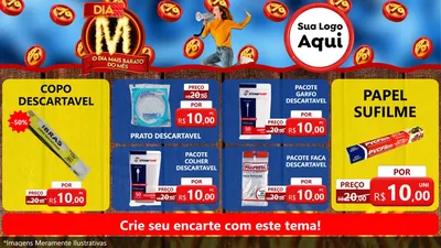 Modelo de TV para TV Horizontal com o tema Dia M - O Dia Mais Barato Do Mês para Embalagens