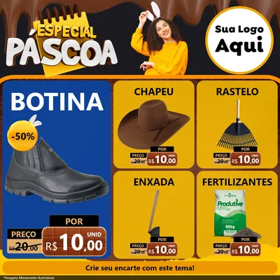 Modelo de Rede Social para Feed Facebook com o tema Especial Páscoa para Agropecuária