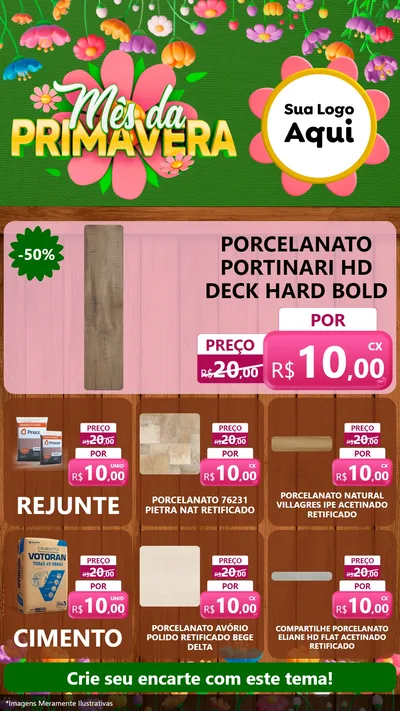 Modelo de Rede Social para Stories com o tema Mês da Primavera para Pisos e revestimentos