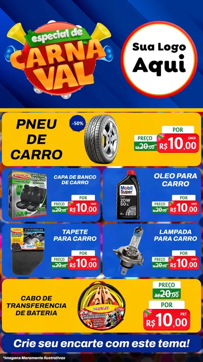 Modelo de TV para TV Vertical com o tema Especial de Carnaval para Auto peças