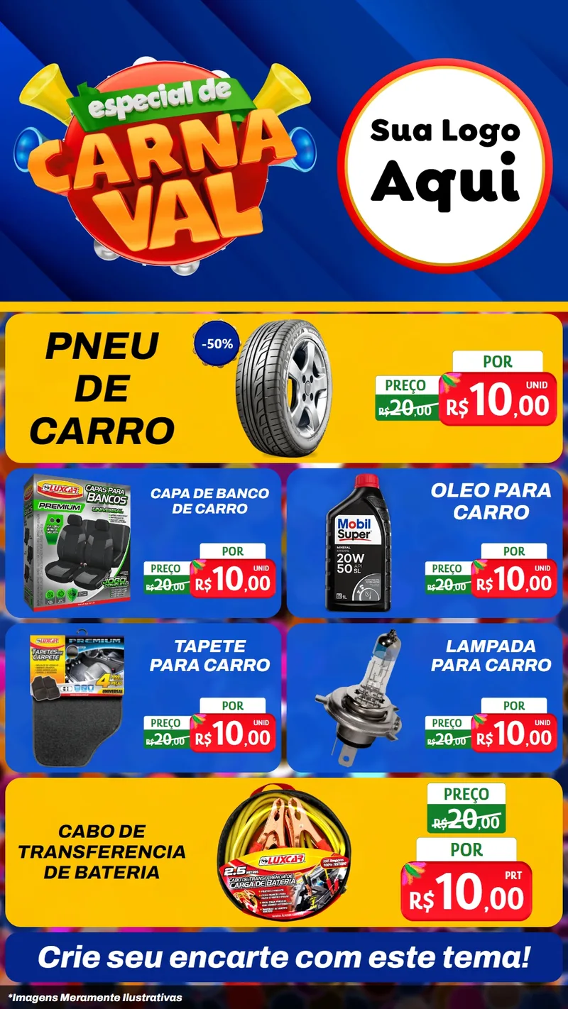 Modelo de TV para TV Vertical com o tema Especial de Carnaval para Auto peças