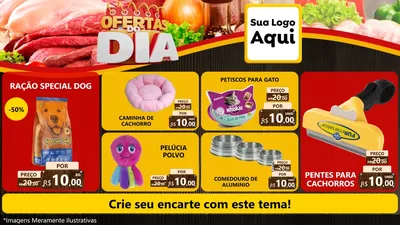 Modelo de TV para TV Horizontal com o tema Ofertas do Dia para Pet Shop