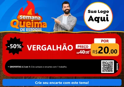 Modelo de Cartaz para Cartaz A4 Horizontal com o tema Semana Queima de Estoque para Ferragens