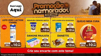 Modelo de TV para TV Horizontal com o tema Promoção Namorados para Frios e Laticínios