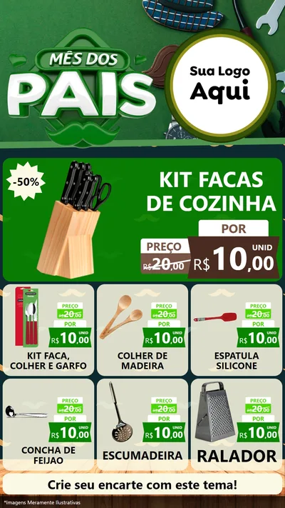 Modelo de Rede Social para Stories com o tema Mês dos Pais para Utilidades Domésticas