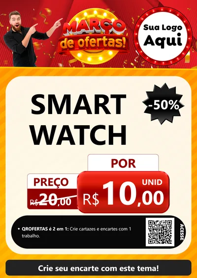 Modelo de Cartaz para Cartaz A4 Vertical com o tema Março de Ofertas! para Informática