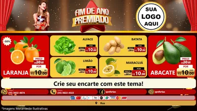 Modelo de TV para TV Horizontal com o tema Fim de Ano Premiado para Hortifrúti