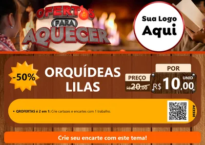 Modelo de Cartaz para Cartaz A4 Horizontal com o tema Ofertas Para Aquecer para Floricultura e jardim