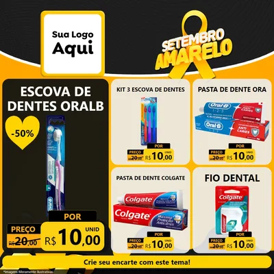 Modelo de Rede Social para Feed Facebook com o tema Setembro Amarelo para Higiene Pessoal