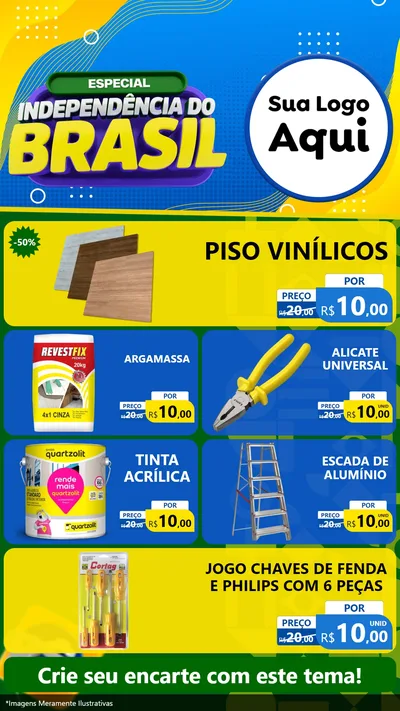 Modelo de TV para TV Vertical com o tema Especial Independência do Brasil para Material para Construção