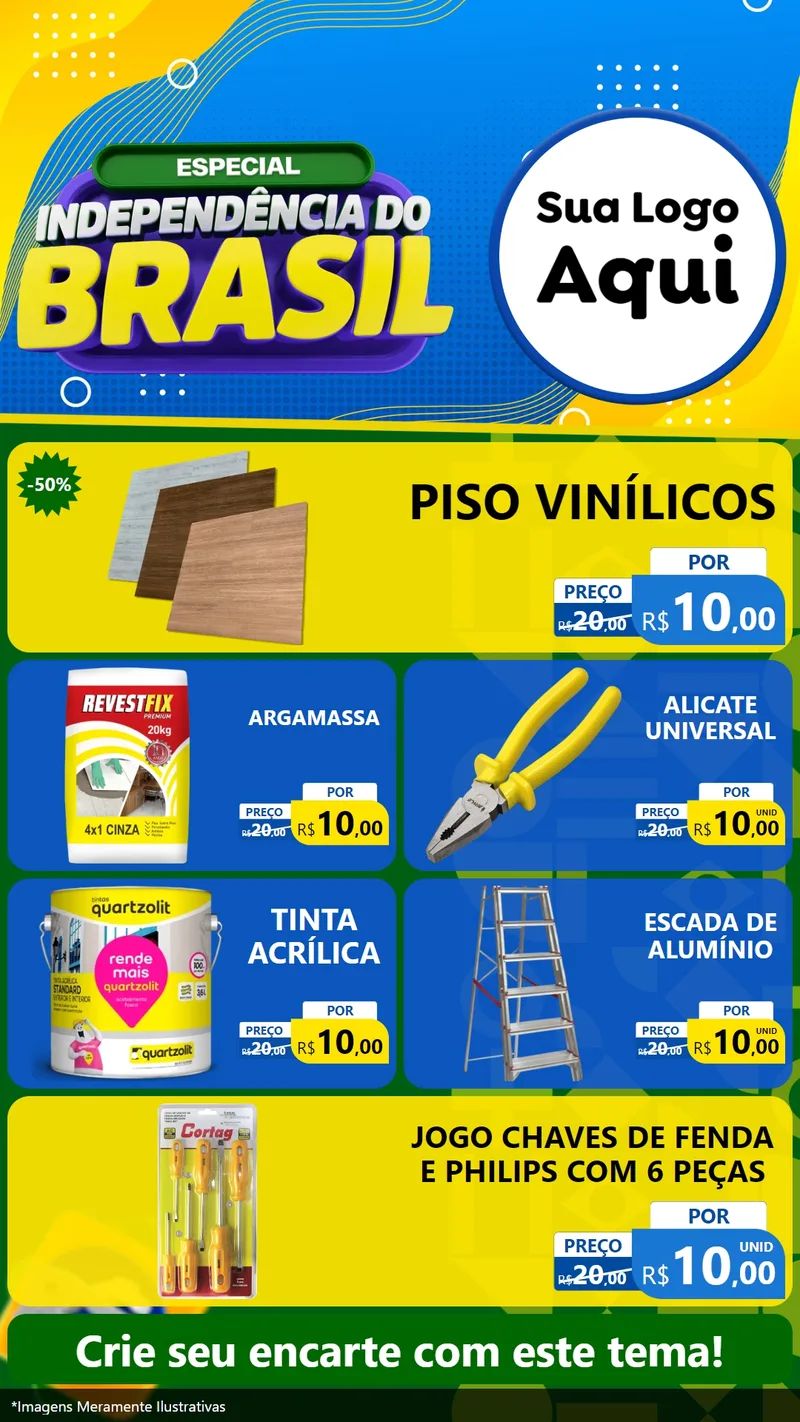 Modelo de TV para TV Vertical com o tema Especial Independência do Brasil para Material para Construção