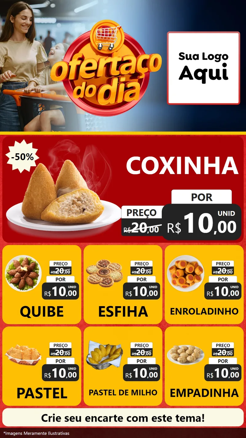 Modelo de Rede Social para Stories com o tema Ofertaço Do Dia para Salgadaria