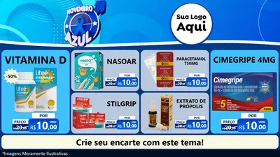 Modelo de TV para TV Horizontal com o tema Novembro Azul para Farmácia