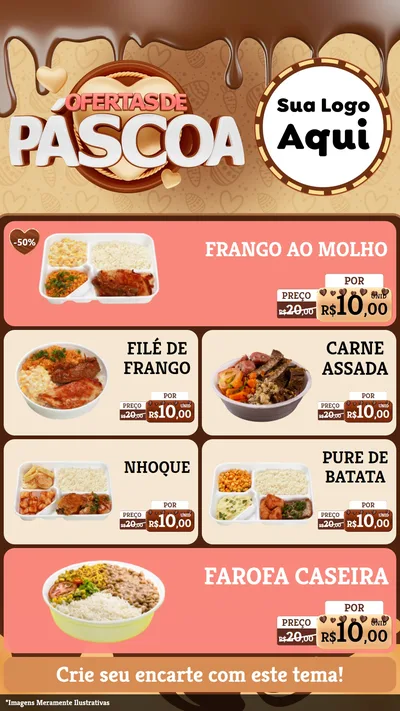 Modelo de TV para TV Vertical com o tema Ofertas de Páscoa para Restaurante