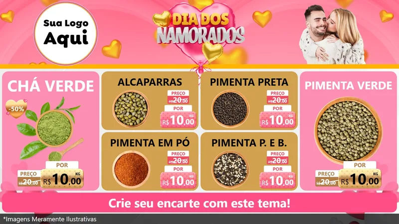 Modelo de TV para TV Horizontal com o tema Dia dos Namorados para Produtos Naturais
