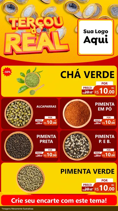Modelo de TV para TV Vertical com o tema Terçou do Real para Produtos Naturais