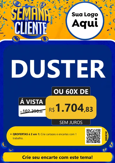 Modelo de Cartaz para Cartaz A4 Vertical com o tema Semana do Cliente para Concessionaria de Carros