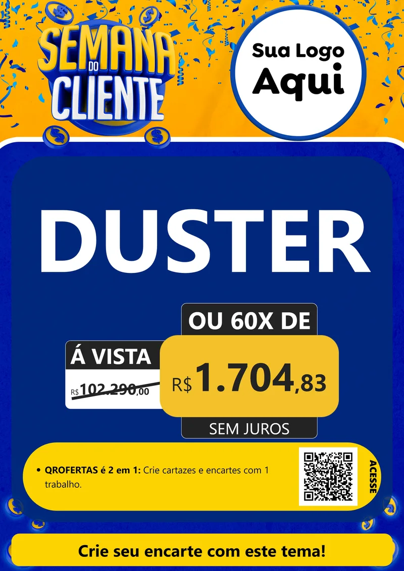 Modelo de Cartaz para Cartaz A4 Vertical com o tema Semana do Cliente para Concessionaria de Carros