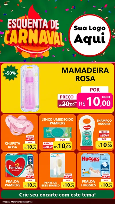 Modelo de Rede Social para Stories com o tema Esquenta de Carnaval para Bebês