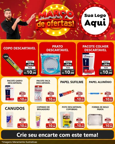 Modelo de Rede Social para Feed Instagram com o tema Março de Ofertas! para Embalagens
