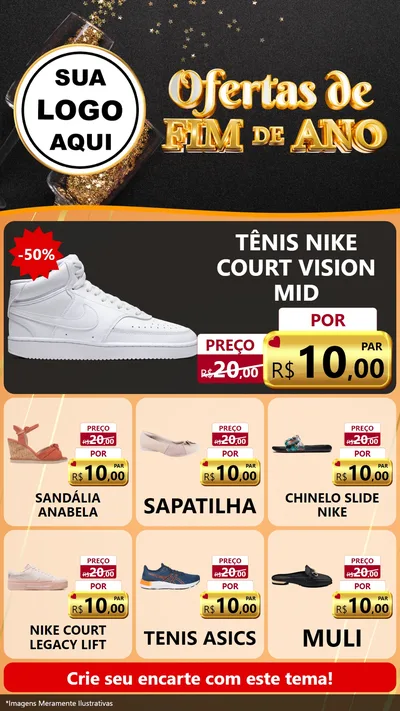Modelo de Rede Social para Stories com o tema Ofertas de Fim de Ano para Calçados