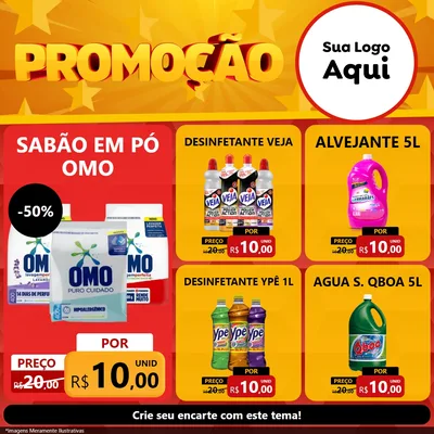 Modelo de Rede Social para Feed Facebook com o tema Promoção para Produtos de Limpeza