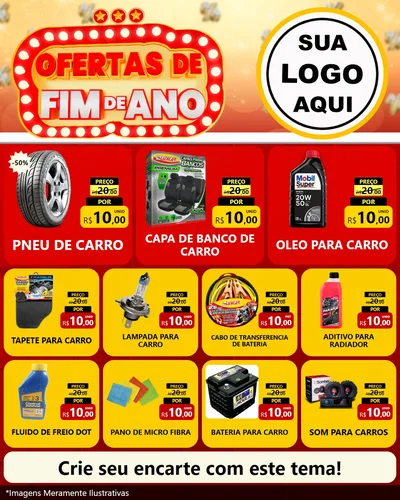 Modelo de Rede Social para Feed Instagram com o tema Ofertas de Fim de Ano para Auto peças