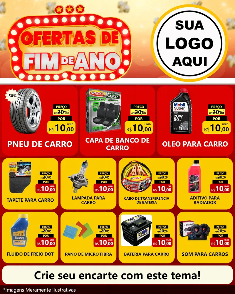 Modelo de Rede Social para Feed Instagram com o tema Ofertas de Fim de Ano para Auto peças
