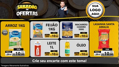 Modelo de TV para TV Horizontal com o tema Sabadão de Ofertas para Supermercado