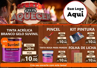 Modelo de Encarte para Encarte A4 Horizontal com o tema Ofertas Para Aquecer para Tintas e Ferramentas