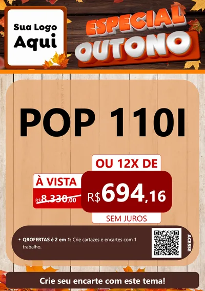 Modelo de Cartaz para Cartaz A4 Vertical com o tema Especial Outono para Concessionaria de Motos