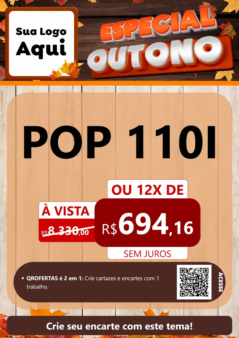Modelo de Cartaz para Cartaz A4 Vertical com o tema Especial Outono para Concessionaria de Motos