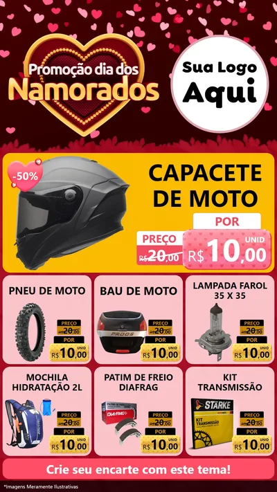 Modelo de Rede Social para Stories com o tema Promoção Dia Dos Namorados para Moto peças
