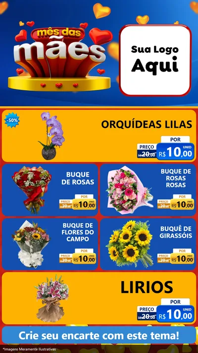 Modelo de TV para TV Vertical com o tema Mês das Mães para Floricultura e jardim